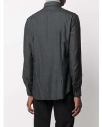 Chemise à manches longues gris foncé Corneliani