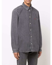 Chemise à manches longues gris foncé Diesel