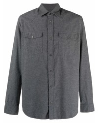 Chemise à manches longues gris foncé Dondup