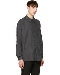 Chemise à manches longues gris foncé Lemaire