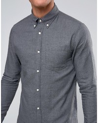 Chemise à manches longues gris foncé Jack and Jones