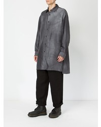 Chemise à manches longues gris foncé Yohji Yamamoto