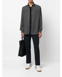 Chemise à manches longues gris foncé Karl Lagerfeld
