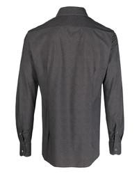 Chemise à manches longues gris foncé Corneliani