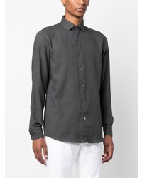 Chemise à manches longues gris foncé Zegna