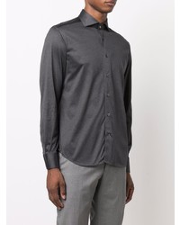 Chemise à manches longues gris foncé Corneliani