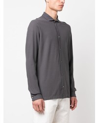 Chemise à manches longues gris foncé Zanone