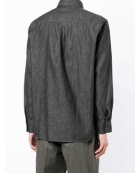 Chemise à manches longues gris foncé Lemaire