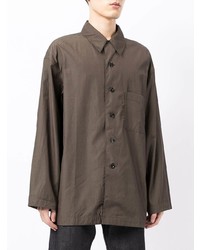 Chemise à manches longues gris foncé Lemaire