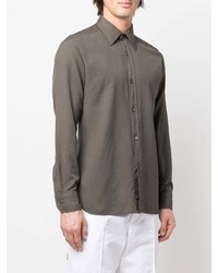 Chemise à manches longues gris foncé Tom Ford