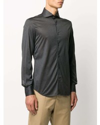 Chemise à manches longues gris foncé Corneliani