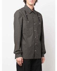 Chemise à manches longues gris foncé Rick Owens DRKSHDW