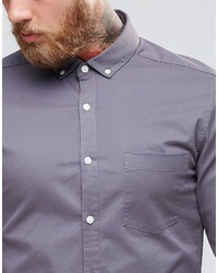 Chemise à manches longues grise Asos