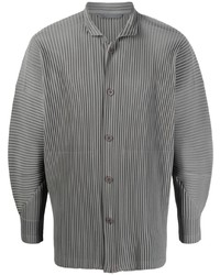 Chemise à manches longues grise Homme Plissé Issey Miyake