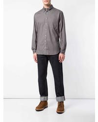 Chemise à manches longues grise Gitman Vintage