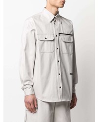 Chemise à manches longues grise MSGM