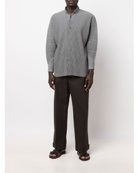 Chemise à manches longues grise Homme Plissé Issey Miyake