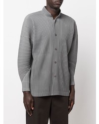 Chemise à manches longues grise Homme Plissé Issey Miyake