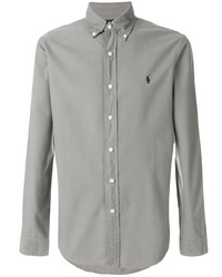 Chemise à manches longues grise Ralph Lauren