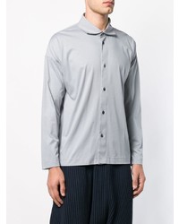 Chemise à manches longues grise Homme Plissé Issey Miyake