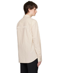 Chemise à manches longues imprimée beige Solid Homme