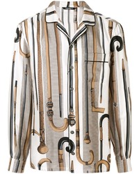 Chemise à manches longues imprimée beige Dolce & Gabbana