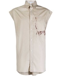 Chemise à manches longues imprimée beige JORDANLUCA