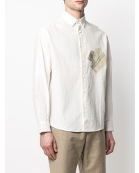 Chemise à manches longues imprimée beige Jacquemus