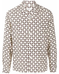 Chemise à manches longues imprimée beige Sandro