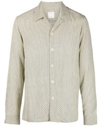 Chemise à manches longues imprimée beige Sandro Paris