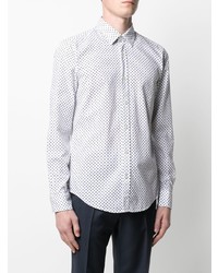 Chemise à manches longues imprimée blanc et bleu marine BOSS HUGO BOSS