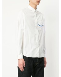 Chemise à manches longues imprimée blanc et bleu Commune De Paris