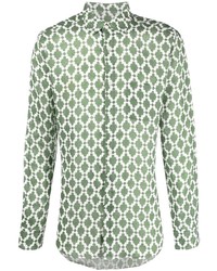 Chemise à manches longues imprimée blanc et vert PENINSULA SWIMWEA