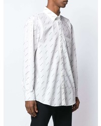 Chemise à manches longues imprimée blanche et noire Balenciaga