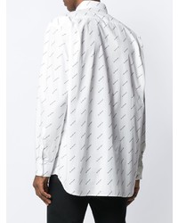 Chemise à manches longues imprimée blanche et noire Balenciaga