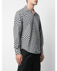 Chemise à manches longues imprimée blanche et noire Phipps