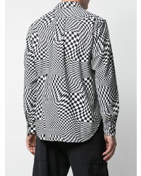 Chemise à manches longues imprimée blanche et noire Phipps