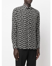 Chemise à manches longues imprimée blanche et noire Tagliatore