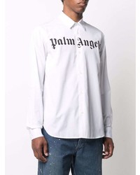 Chemise à manches longues imprimée blanche et noire Palm Angels