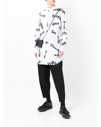 Chemise à manches longues imprimée blanche et noire Comme Des Garcons Homme Plus