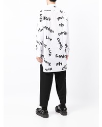 Chemise à manches longues imprimée blanche et noire Comme Des Garcons Homme Plus