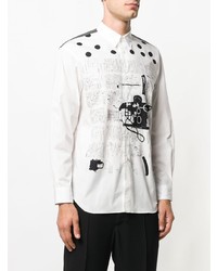 Chemise à manches longues imprimée blanche et noire Comme Des Garcons SHIRT