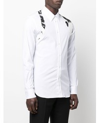 Chemise à manches longues imprimée blanche et noire Alexander McQueen