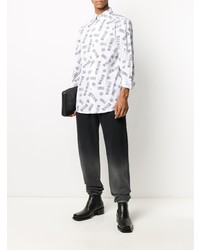 Chemise à manches longues imprimée blanche et noire Viktor & Rolf