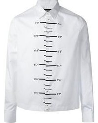 Chemise à manches longues imprimée blanche et noire DSquared