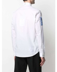 Chemise à manches longues imprimée blanche et noire McQ