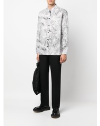 Chemise à manches longues imprimée blanche et noire Han Kjobenhavn