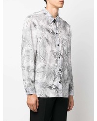 Chemise à manches longues imprimée blanche et noire Han Kjobenhavn