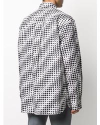 Chemise à manches longues imprimée blanche et noire Marni