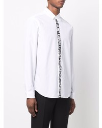 Chemise à manches longues imprimée blanche et noire Just Cavalli